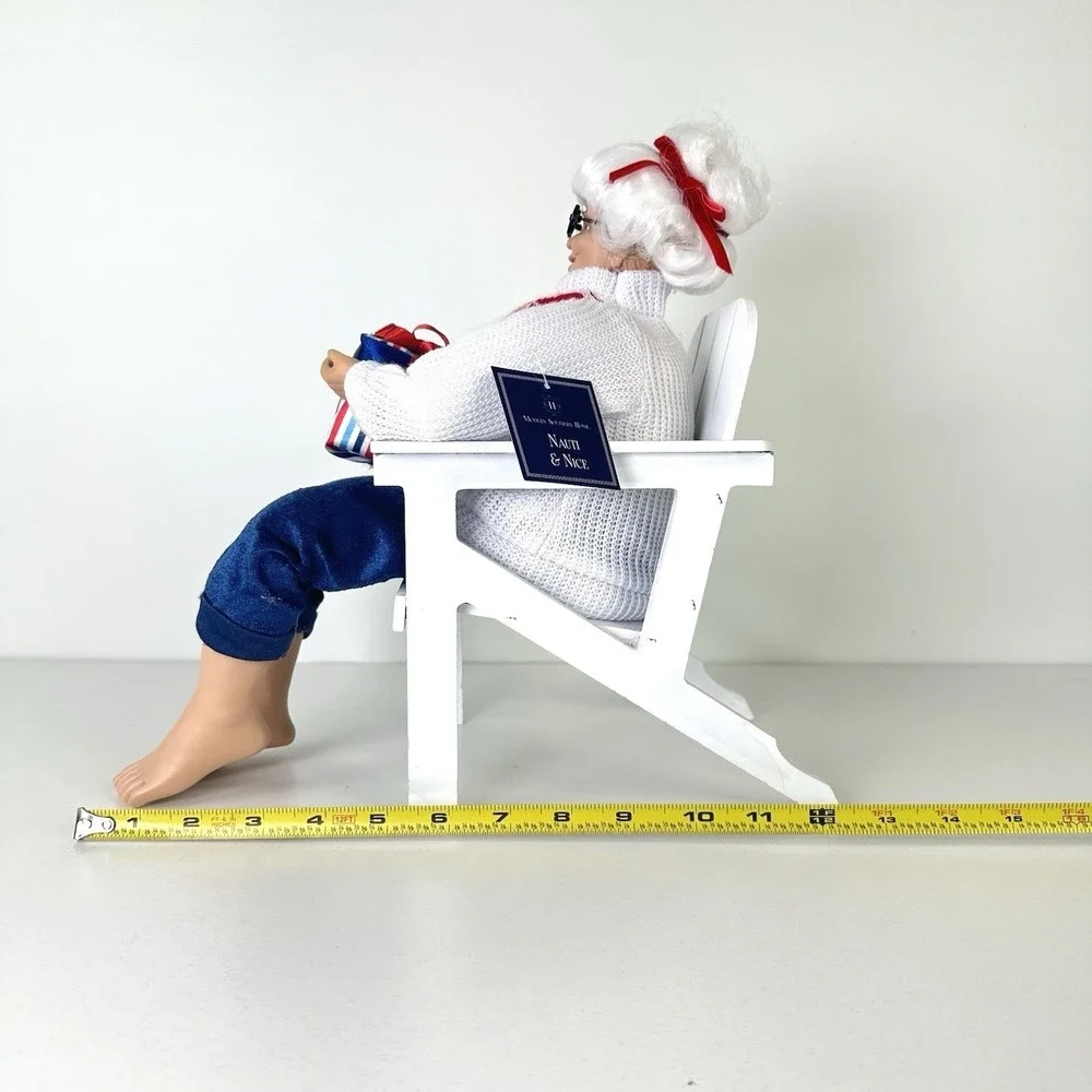 Christmas Nautical‎ Mrs Claus Figurine Adirondack Chair Coastal Tabletop 12